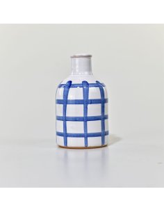 Salento Artisan Terracotta Oil Cruet mod. Quadretti blu - 1