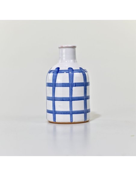 Salento Artisan Terracotta Oil Cruet mod. Quadretti blu - 1