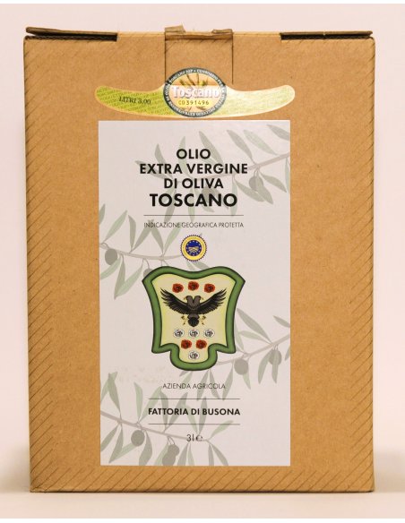 OLIO EVO - Olio Extravergine di Oliva IGP Toscano "Fattoria di BUSONA" 3 lt. 2023-24 Bag-Box - 1