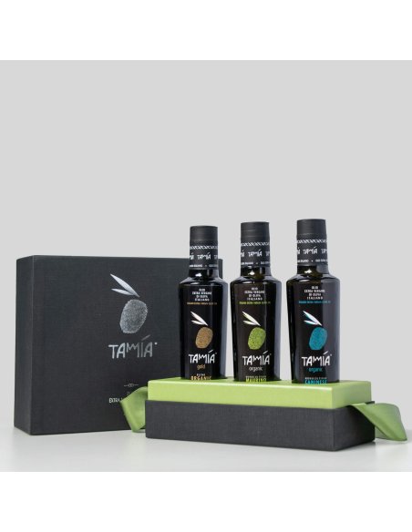 EVOO - Tamìa Organic Oil Gift Box - 100% Made in Italy - Elegance Series - 3 x 500ml - 2