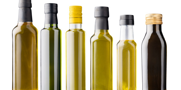 Which containers should be used for extra virgin olive oil?
